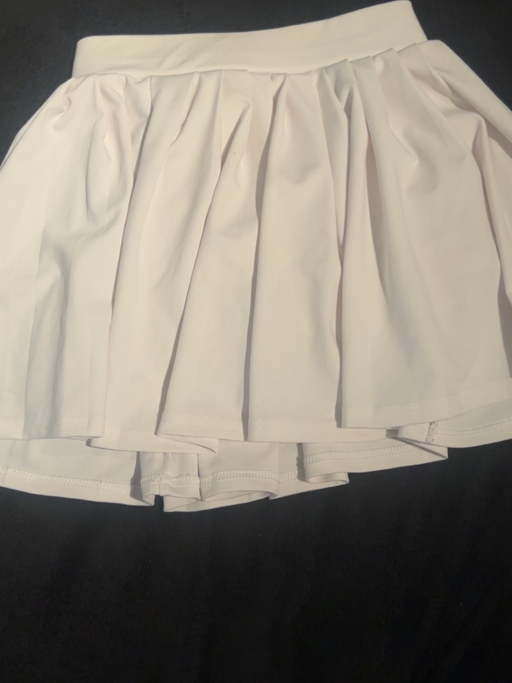 Girls White Pleated Skort with Built-In Shorts